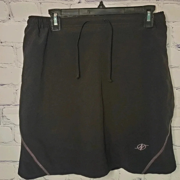 Nordic Track Drawstring Black Skort Double Pleated Size Women's Large - Picture 1 of 8